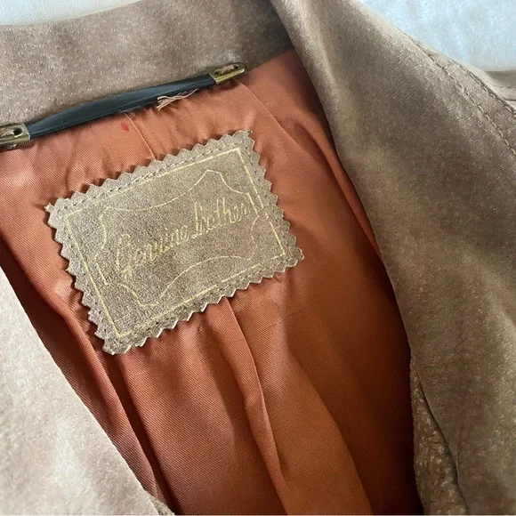 Vintage 90s Authentic Suede Jacket Mens Size 38 - Picture 10 of 10